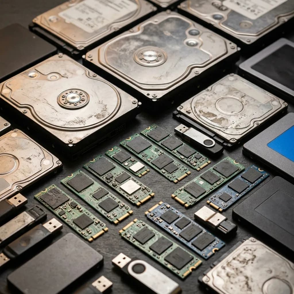 Storage Devices — Hard drives, SSDs, USB drives
